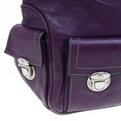 Pre Owned Marc Jacobs Purple Leather Blake Hobo
