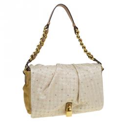 Pre Owned Marc Jacobs Light Pink/Brown Leather and Calf Hair Rockstar Jennifer Shoulder Bag