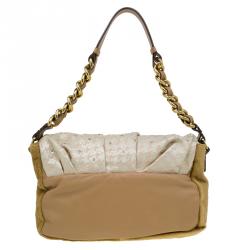 Pre Owned Marc Jacobs Light Pink/Brown Leather and Calf Hair Rockstar Jennifer Shoulder Bag