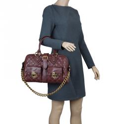 Pre Owned Marc Jacobs Burgundy Quilted Leather Venetia Satchel