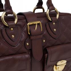 Pre Owned Marc Jacobs Burgundy Quilted Leather Venetia Satchel