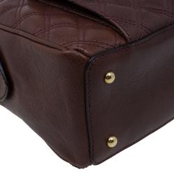 Pre Owned Marc Jacobs Burgundy Quilted Leather Venetia Satchel