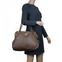 Pre Owned Marc Jacobs Brown Leather Paradise Rio Satchel