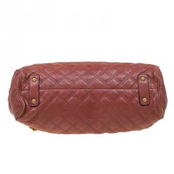 Marc Jacobs Brown Quilted Leather Stam Satchel