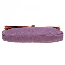 Marc Jacobs Purple/Orange Quilted Leather Oversized Clutch