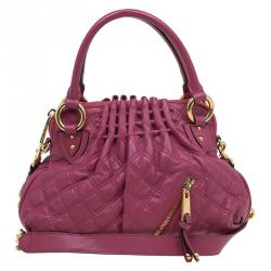 Pre Owned Marc Jacobs Burgundy Quilted Leather Cecilia Satchel
