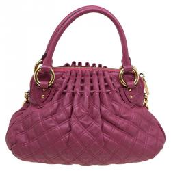 Pre Owned Marc Jacobs Burgundy Quilted Leather Cecilia Satchel
