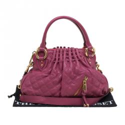 Pre Owned Marc Jacobs Burgundy Quilted Leather Cecilia Satchel