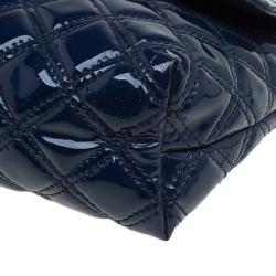 Pre Owned Marc Jacobs Blue Quilted Patent Leather Single Flap Shoulder Bag