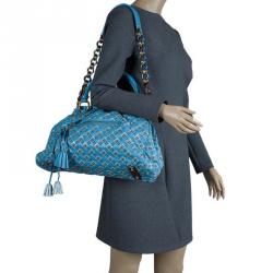 Pre Owned Marc Jacobs Blue Quilted Leather Robert Leslie Stam Satchel