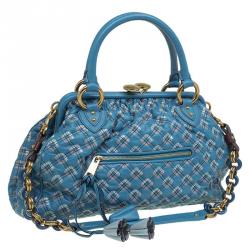 Pre Owned Marc Jacobs Blue Quilted Leather Robert Leslie Stam Satchel