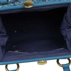 Pre Owned Marc Jacobs Blue Quilted Leather Robert Leslie Stam Satchel