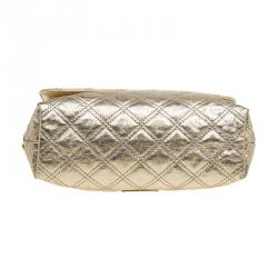 Pre Owned Marc Jacobs Gold Quilted Leather Large Bow Shoulder Bag