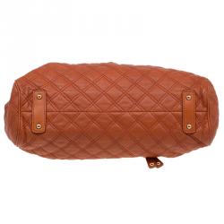 Pre Owned Marc Jacobs Orange Quilted Leather Stam Shoulder Bag