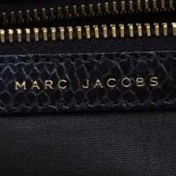 Pre Owned Marc Jacobs Black Embossed Snakeskin Studded Cecilia Satchel