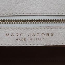 Pre Owned Marc Jacobs Ivory Quilted Leather Stam Satchel