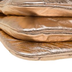 Pre Owned Marc Jacobs Metallic Rose Quilted Leather Shoulder Bag