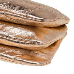 Pre Owned Marc Jacobs Metallic Rose Quilted Leather Shoulder Bag