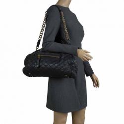 Pre Owned Marc Jacobs Black Quilted Leather Cecilia Satchel