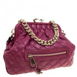 Pre Owned Marc Jacobs Burgundy Leather Mini Stam Shoulder Bag