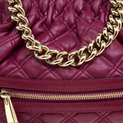 Pre Owned Marc Jacobs Burgundy Leather Mini Stam Shoulder Bag