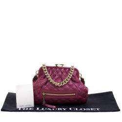 Pre Owned Marc Jacobs Burgundy Leather Mini Stam Shoulder Bag