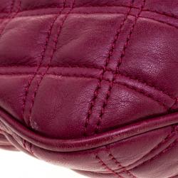 Pre Owned Marc Jacobs Burgundy Leather Mini Stam Shoulder Bag