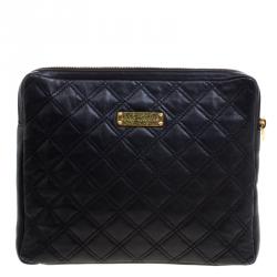 Marc Jacobs Black Quilted Leather Clutch