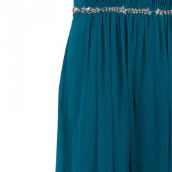 Pre Owned Marchesa Notte Blue Evening Gown M