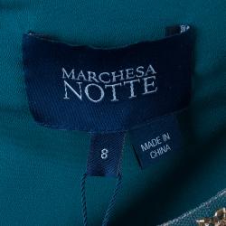 Pre Owned Marchesa Notte Blue Evening Gown M