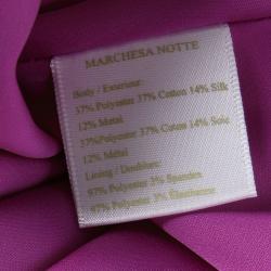 Marchesa Notte Metallic Pink Brocade Embellished Cocktail Dress XS