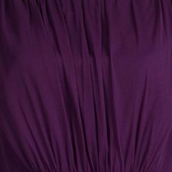 Marchesa Notte Purple Silk Embellished Waist Detail Sleeveless Gown L