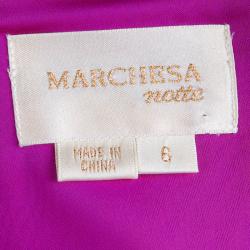 Marchesa Notte Pink Silk Bow Detail Strapless Gown M