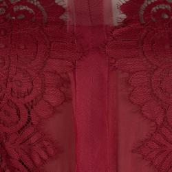 Marchesa Notte Red Lace Plisse Skirt Detail Dress M