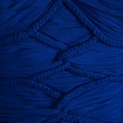 Marchesa Notte Blue Silk Draped  Strapless Maxi Dress M