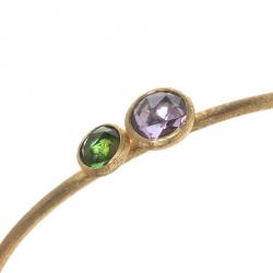 Marco Bicego Jaipur Mixed Gemstone18k Yellow Gold Slim Open Cuff Bracelet