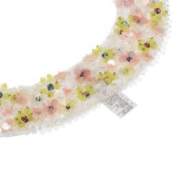 Pre Owned Marni Embellished Embroidery white Cotton Collar Necklace