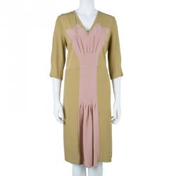 Pre Owned Marni Nude Silk Dress M