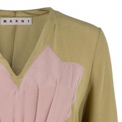Pre Owned Marni Nude Silk Dress M