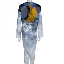 Pre Owned Marni Multicolor Abstract Print Poplin Long Sleeve Shift Dress M