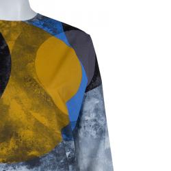 Pre Owned Marni Multicolor Abstract Print Poplin Long Sleeve Shift Dress M