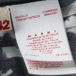 Pre Owned Marni Green Floral Printed Silk Pleated Panel Detail Top M