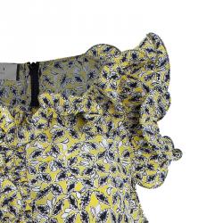 Marni Yellow Ruffle Printed Long Top M