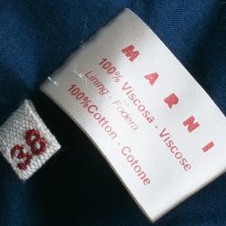 Pre Owned Marni Navy Silk Long Sleeve Top S