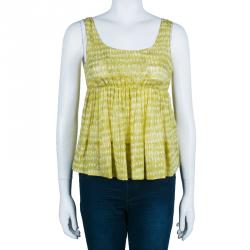 Pre Owned Marni Yellow Cotton Printed Sleeveless Top S