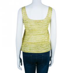 Pre Owned Marni Yellow Cotton Printed Sleeveless Top S