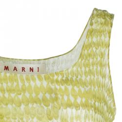 Pre Owned Marni Yellow Cotton Printed Sleeveless Top S