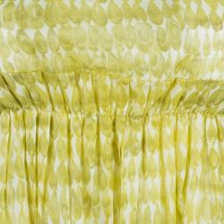 Pre Owned Marni Yellow Cotton Printed Sleeveless Top S