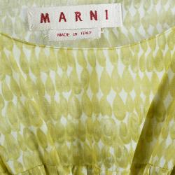 Pre Owned Marni Yellow Cotton Printed Sleeveless Top S