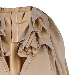 Pre Owned Marni Nude Silk Gathered Sleeveless Dress S